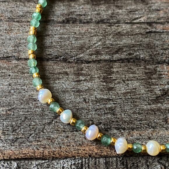 NEW Green Aventurine & Pearl Bracelet - Picture 13 of 15